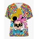 thumbnail image 2 of Uniforme médico de manga corta con cuello en V y estampado de Mickey Minnie de Disney para mujer, camiseta de uniforme de enfermera de trabajo con dibujos animados, vestido de enfermería, 2 of 5