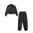 thumbnail image 5 of HULIJA Boys Metallic Bomber Jacket and Pants Modern Jazz Dance Clothing Set Hip Hop Dancing Outfits Black 14, 5 of 7