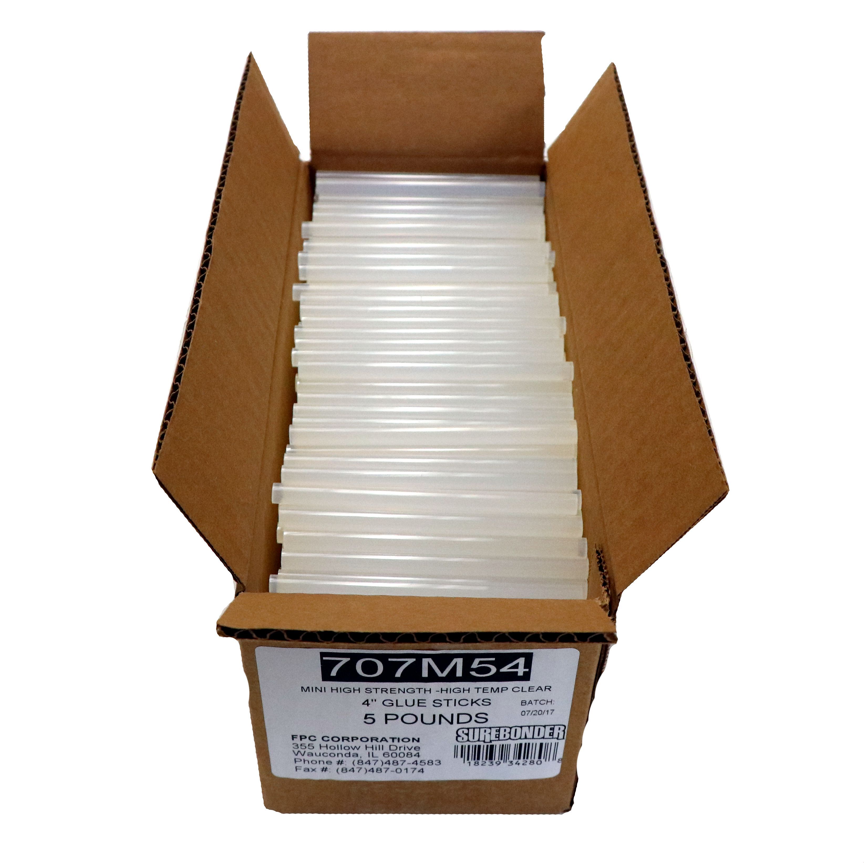 707M54 Mini Size 4" High Strength Hot Glue Stick 5 lb Box Walmart