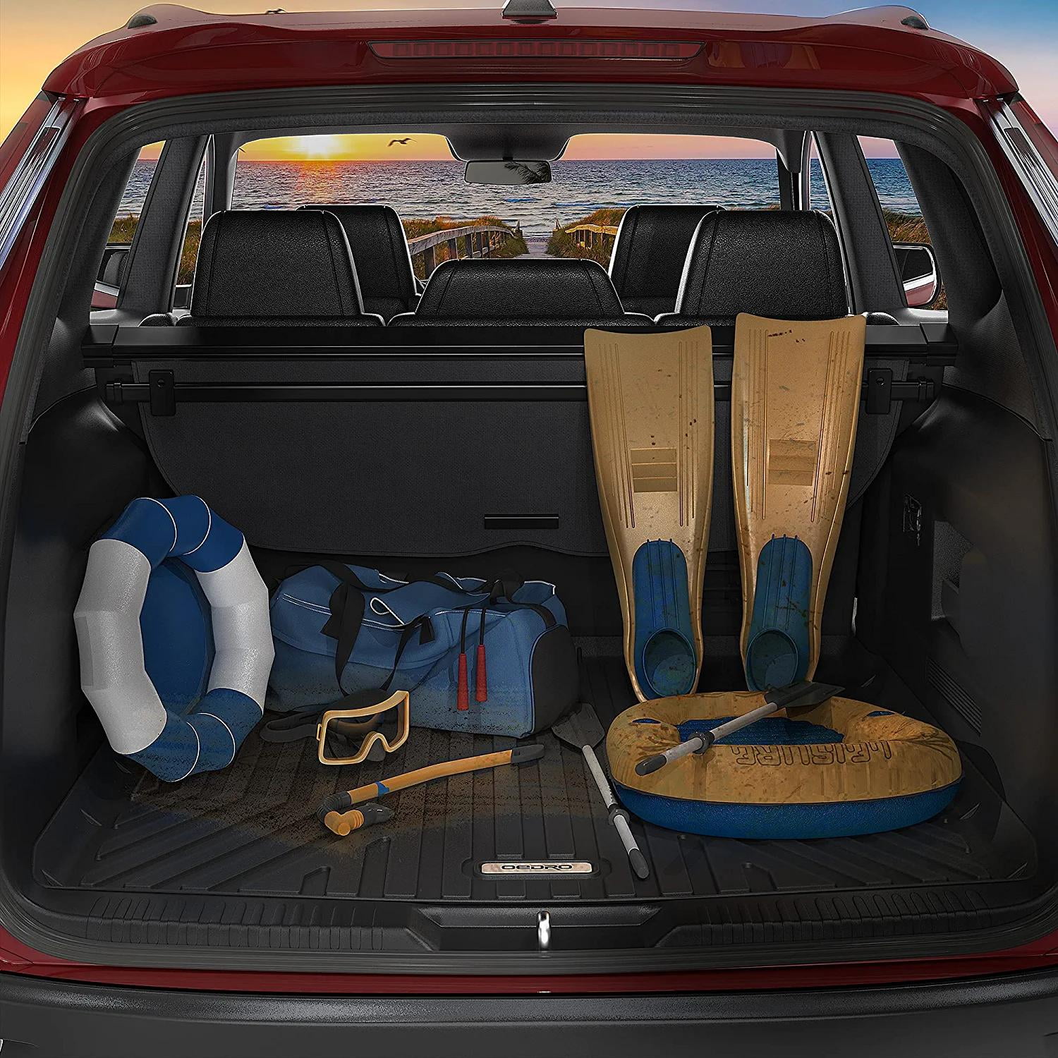 RVNI Floor Mats for 2022-2024 2025 Jeep Wagoneer (Behind The 3rd Row Seats) Custom Fit All Weather Rear Cargo Trunk Floor Mat