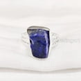 thumbnail image 4 of Natural Lapis Lazuli Ring, Rough Lapis Lazuli Ring, Afghani Lapis, Three Doted Band, 925 Sterling Silver, Womens Ring, Christmas, Thanksgiving, Handmade, Statement Jewelry, Rough Gemstone Jewelry, 4 of 6