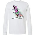 thumbnail image 3 of Inktastic Graffiti Paint Splatter T-rex Long Sleeve T-Shirt, 3 of 5
