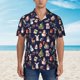 thumbnail image 2 of Balery Christmas Critters Delight Camisas hawaianas de manga corta para hombre, camisas playeras de corte holgado, camisas de vacaciones con botones,Medium, 2 of 7