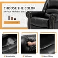 thumbnail image 5 of Manual Massage Recliner with Heating Function, 360° Swivel Glider Rocking Recliner Chair for Living Room, Ergonomic Single Sofa Chair with Remote Control/USB Ports/Side Pockets(Black), 5 of 7