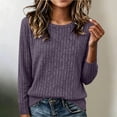 thumbnail image 7 of cocolona Pullover Sweaters for Women Crew Neck Long Sleeve Knitted Fall Tops Casual Loose Solid Color Base Sweater, 7 of 7