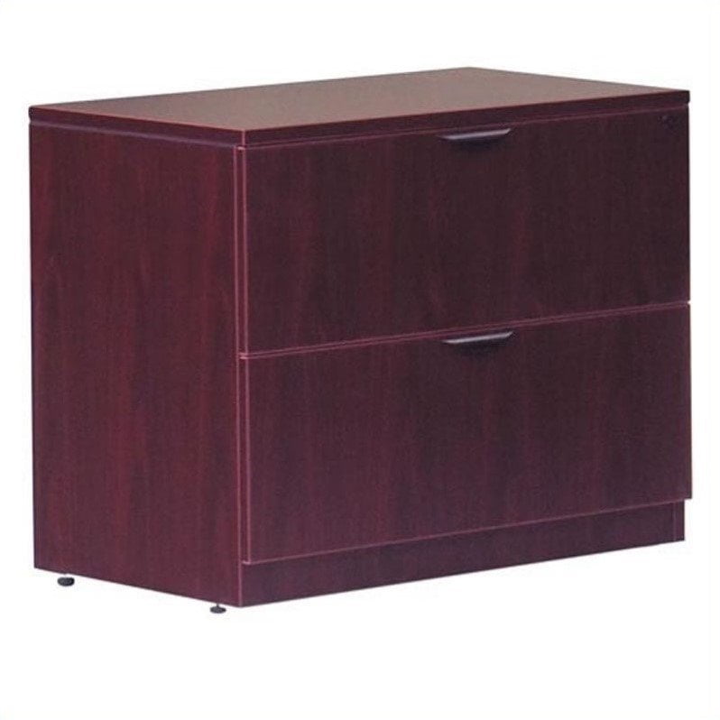 Offices To Go 2 Drawer Lateral Wood File With Lock In Mahogany