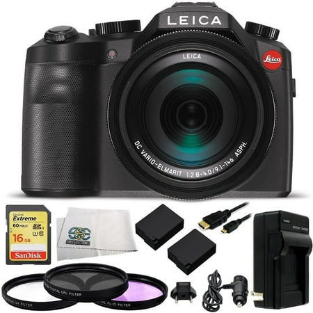 Leica V-LUX (Typ 114) Digital Camera with 16GB Extreme UHS-I U3 SDHC Memory Card (Class 10) + 10 Piece Essentials Accessory (Leica V Lux 4 Best Price)