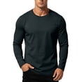 thumbnail image 2 of Turilly Mens Long Sleeve T-Shirt Solid Crew Neck Long Sleeve Tee Soft Breathable Cotton Loose Fit Daily Casual Shirt, 2 of 8
