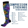 thumbnail image 2 of FORMRS Womens Knee High Socks Casual Long Thick Travel Daily Wear, 1 Pair, Purple Stained Glass Pattern, 2 of 6