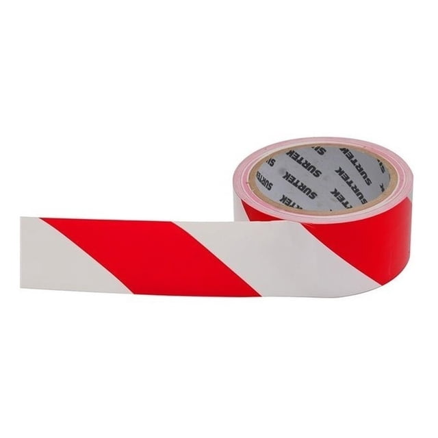 Cinta de señalización SURTEK 138061 Rojo y Blanco 18 Mt 138061