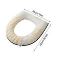 thumbnail image 3 of Thicker Bathroom Toilet Seat Cover Pads Toilet Cushion Warm Plush Household Toilet Seat Cushion Toilet Seat Cover Washable D Shapetoilet Seat Cushion (Beige), 3 of 5