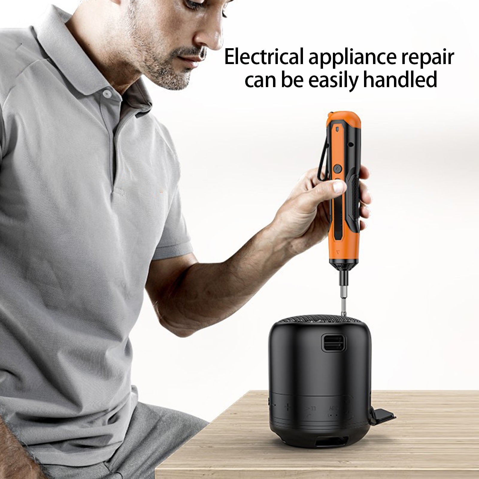 Portable Wireless Electric Screwdriver with Reversible Function Multiple Bit Ergonomic Design Charging Lithium Batteries