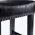 thumbnail image 7 of Bar Stools Set of 2, Counter Height 26" Faux Leather Chairs with Rivets Trim and Solid Wood Legs, Farmhouse Backless Chair with Padded Cushion for Living Room,Bar,Pub, Kitchen, Black, 7 of 7