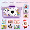thumbnail image 5 of PayUSD Kids Camera Selfie Video Unicorn Christmas Birthday Gifts 1080P HD Digital for Boys Girls Age 3-12 Gifts Toys for 3 4 5 6 7 8 9 Years Old with 32GB SD Card Purple, 5 of 6