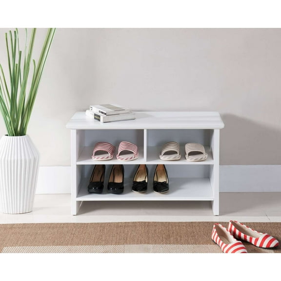 Room Designs Shoe Bench White Transitional Rectangle