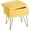 Yellow, variant on Vanity Stool Chair Faux Fur with Storage, 15.7"L x 11.8"W x 19.4"H Soft Ottoman 4 Metal Legs with Anti-Slip Feet, Furry Padded Seat, Modern Multifunctional Chairs for Makeup, Bedroom White