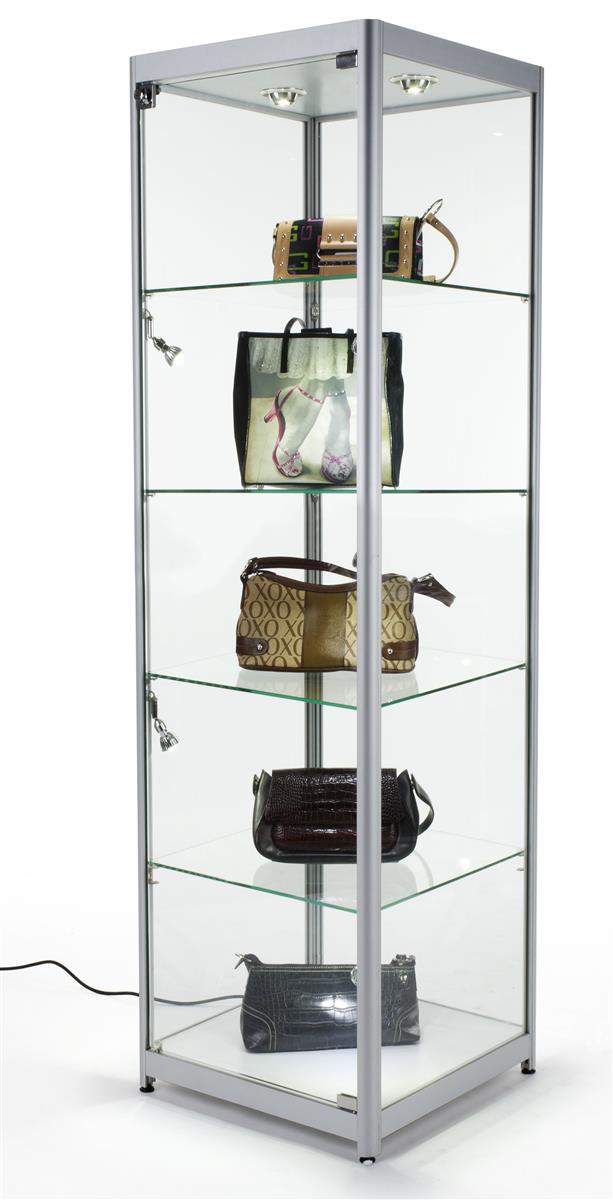 Lighted Corner Curio Cabinet 5-Tier Glass Liquor Cabinet with Tempered Glass Shelves and Light System Wine Display Curio Cabinet