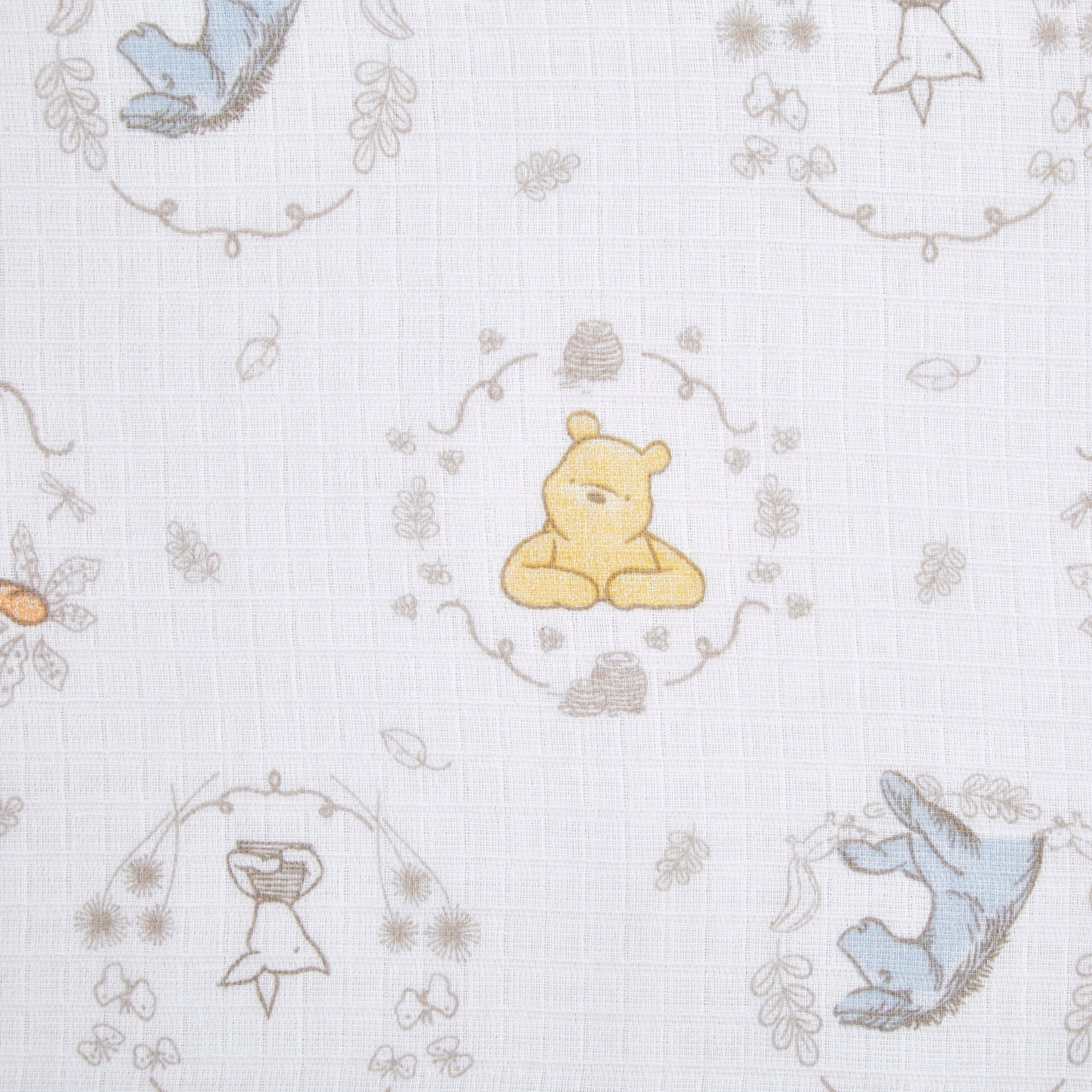 Aden + Anais Essentials x Disney Muslin Swaddle Blankets, Newborn Receiving Blanket for Swaddling, 100% Cotton Baby Swaddle Wrap, 2 Pack, Winnie the Pooh, Unisex