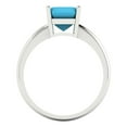 thumbnail image 4 of 2 ct Asscher Cut Simulated Turquoise Solitaire 18K White Gold Womens Engagement Ring, 4 of 5