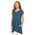 thumbnail image 3 of Women's Casual Solid Color Blouse Tunic Top Shirt, 3 of 4