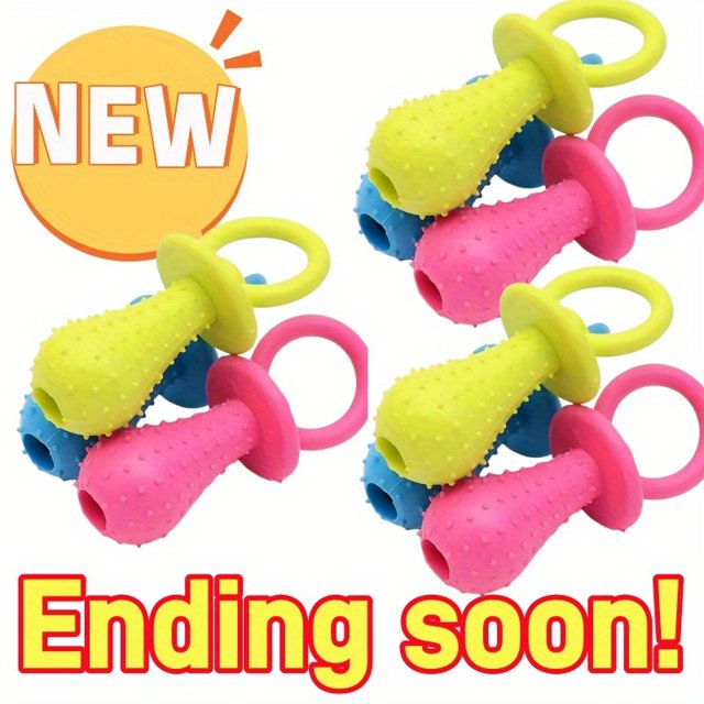 Durable TPR Pacifier-Shaped Dog Chew Toy - Interactive Teeth Cleaning & Training Aid for Medium Breeds - Essential PET Playtime Accessory