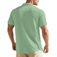 thumbnail image 5 of Inglocry Men's Casual Button Down Shirts Short Sleeve Textured Summer Beach Shirt Habit Shirts For Men Short Sleeve Green 2XL, 5 of 5