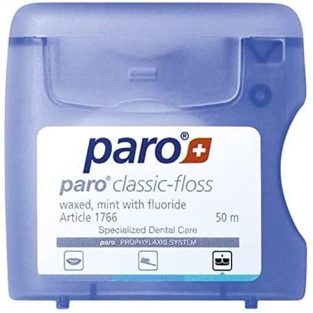 #1766 - Paro Classic Floss 50m  Waxed  Fluoridated  Mint (50m) - Pack of 6