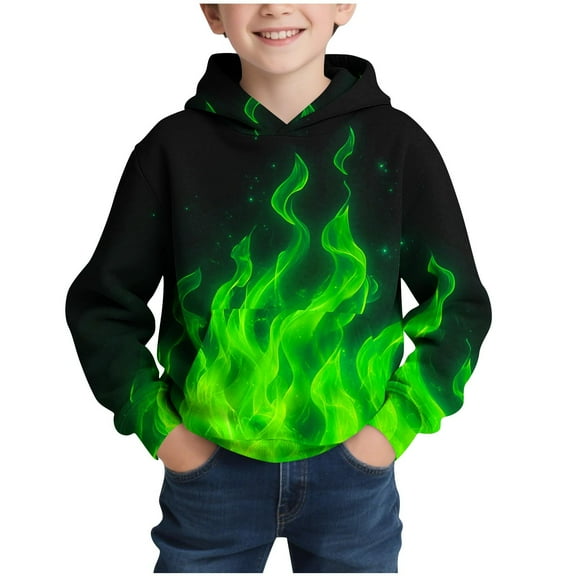 Hoodies for Boys Fashion Printed Casual Long Sleeve Crewneck Sweatshirt Fall Soft Pullover Tops with Pockets Size 4-14