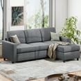 thumbnail image 1 of Walsunny Canapé Sectionnel Convertible Réversible de 73,6 Pouces, Canapé-Lit Sectionnel en L 3 Places avec Méridienne Réversible pour Petit Espace, Gris Foncé, 1 of 9