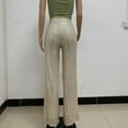 thumbnail image 5 of Women's Sparkling Metallic Trousers Glittering Sequins Wide Leg Flared Pants for Night Out Dance and Carnivals Costumes, 5 of 9