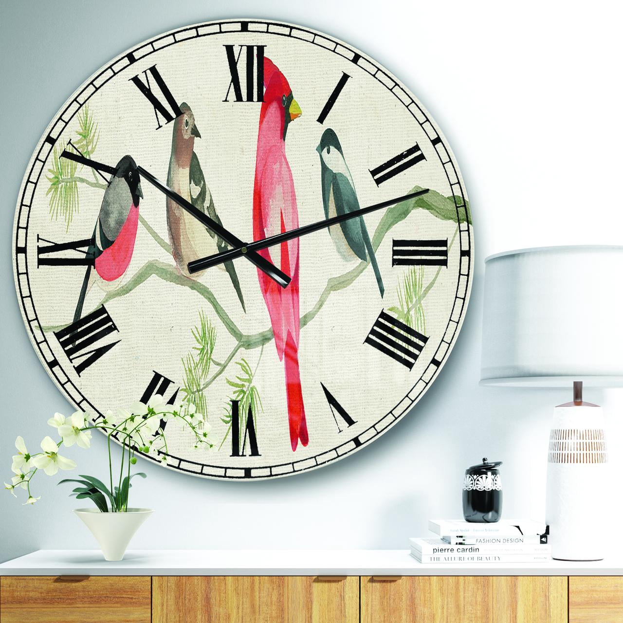 Designart Oversized Green Analog Round Farmhouse Modern Wall Clocks, CLM30639-C23