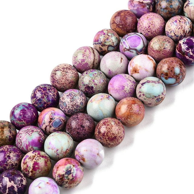 Natural Imperial Jasper Beads Strands Dyed Round Medium Orchid 8~8.5mm Hole: 1mm about 46~51pcs/strand 15.35~15.75 inch(39~40cm)
