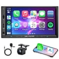 thumbnail image 1 of 7 Inch Double Din Car Stereo with Wireless Apple Carplay & Android Auto Navi Radio Head Unit with Touch Screen Bluetooth AM/FM Receiver/Mirror Link/B, 1 of 9