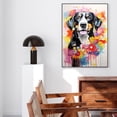thumbnail image 4 of Entlebucher Mountain Dog Flower Canvas Painting Colorfull Canvas Art Prints Bathroom Artwork for Wall Living Room Bedroom Bathroom Wall Art Framed Art Wall Decor 1 inch, 4 of 5