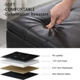 thumbnail image 4 of Storage Ottoman and 2 Footrests Set, 38 inch Upholstered Tufted  with Seating, Rectangular Sitting Ottoman  Step Stools for Living Room and College Dorm, Hinged Flip Top, Black, PU Leather, 4 of 9