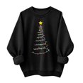 thumbnail image 7 of Taqqpue Women Christmas Sweatshirt Vintage Funny Xmas Tree Graphic Fleece Linend Pullovers Fall Winter Crewneck Oversized Long Sleeve Tops Ugly Christmas Sweater for Women, 7 of 7