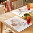 thumbnail image 4 of Beige Modern Art Placemats Set of 6 Abstract Art Botanical Place Mats Indoor Wipeable Table Mats Washable Cloth Dining Table Placemats for Kitchen Holiday Party Home Decor 13x19 Inch, 4 of 9