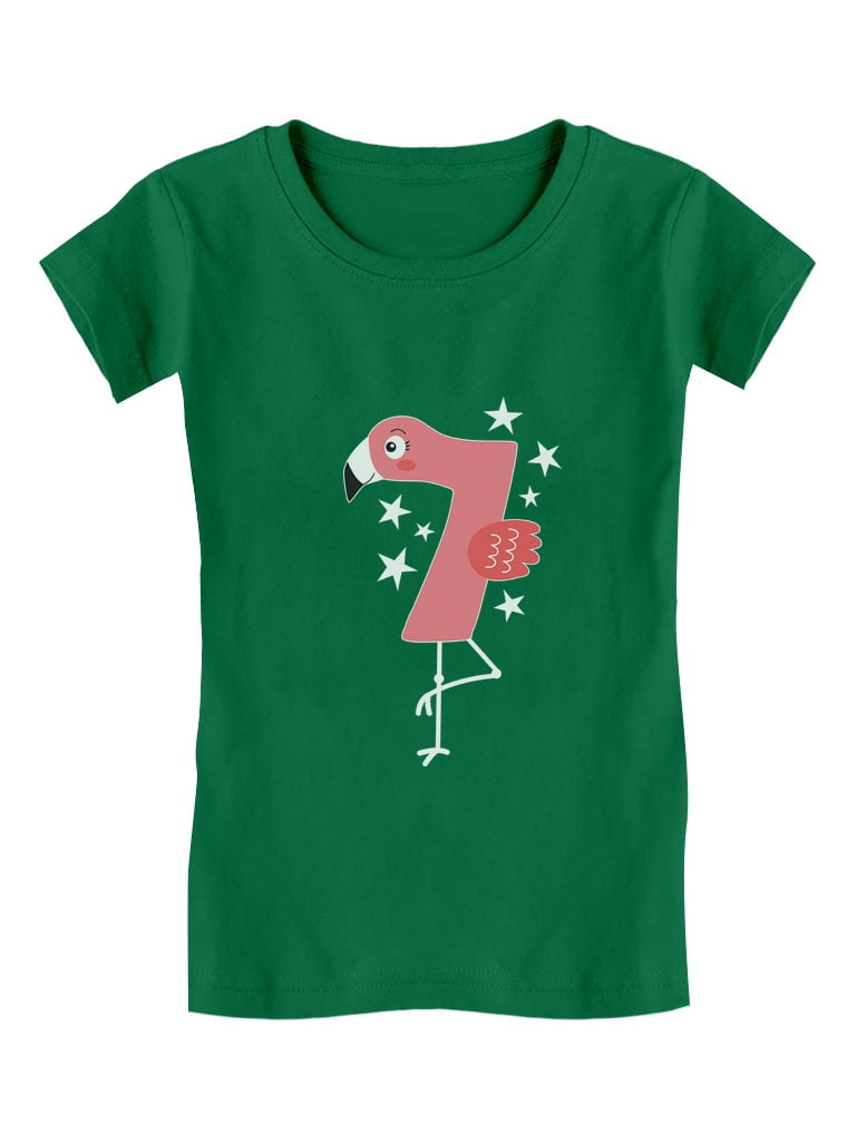 Tstars Girls 7th Birthday Gift Flamingo Shirt Birthday Gift for 7 Year