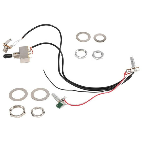 2 x large potentiometer 1 x black button switch-Silver