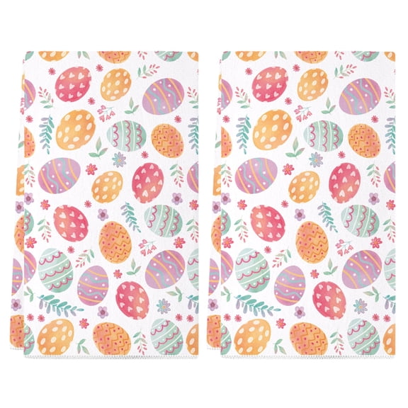 YIBAGA Easter Kitchen Towels Set of 2, Easter Bunny Decor Towels Dishcloth, 18x26 inch, Polyester