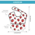 thumbnail image 4 of Susaid Hand Drawn Strawberry Print Bibs for Babies Toddlers Adjustable Waterproof Free Soft Durable Bibs for eating with Large Pocket Food Catcher, 4 of 8
