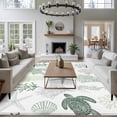 thumbnail image 4 of Sage Green Coastal Area Rug 6x9 FT, Non Slip Living Room Throw Carpet, Nautical Summer Beach Coral Sea Turtle Washable Soft Large Floor Carpet Non-Shedding Rug for Bedroom Dining Room Play Room, 4 of 9