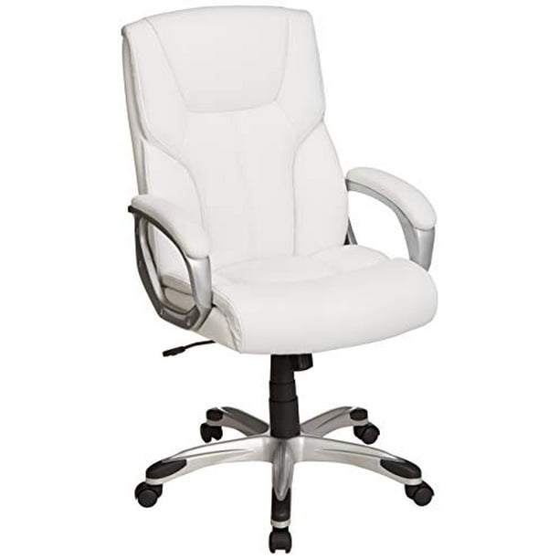 Basics High Back Leather Executive, High Back White Leather Office Chair