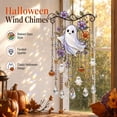 thumbnail image 4 of Halloween Crystal Wind Chime, Stained Glass Style Ghost and Witch Hanging Suncatcher, Acrylic Window Decoration for Fall Porch, Garden, and Outdoor Display, 4 of 8