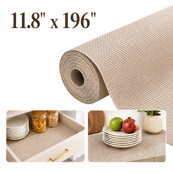 Kitchen Shelf Liner Drawer Liners,Non‑Slip Cabinet Mat,Waterproof Oil‑Proof Cuttable Protective Pad for Kitchen Cupboard
