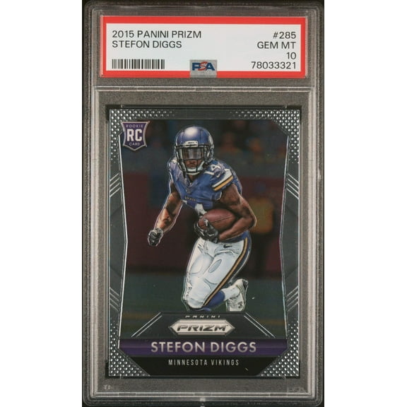 Graded 2015 Panini Prizm Stefon Diggs #285 Rookie RC Football Card PSA 10 Gem Mint