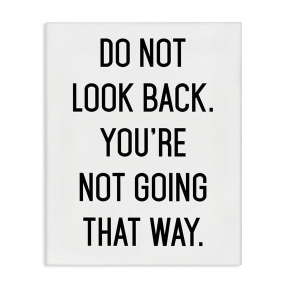 Don't Look Back Motivational Canvas Wall Art, design by Lettered and Lined