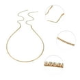 thumbnail image 3 of 1 Pc Diadema de flecos de strass de una fila de moda para mujeres y niñas en tono dorado, 3 of 6