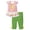 1-Green997, variant on Tiijoy Toddler Girls Outfits Sunflower Striped Flutter Sleeve T-Shirt Capris Set, Sizes 3-4