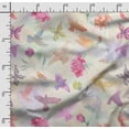 thumbnail image 2 of Soimoi Bird & Flowers Printed, Cotton Fleece, Fabric by The Yard Sewing DIY Stretch Fabric 56 Inches Wide, WarmFabric for Hats, Coats, Gloves, Blankets, Multicolor, 2 of 5